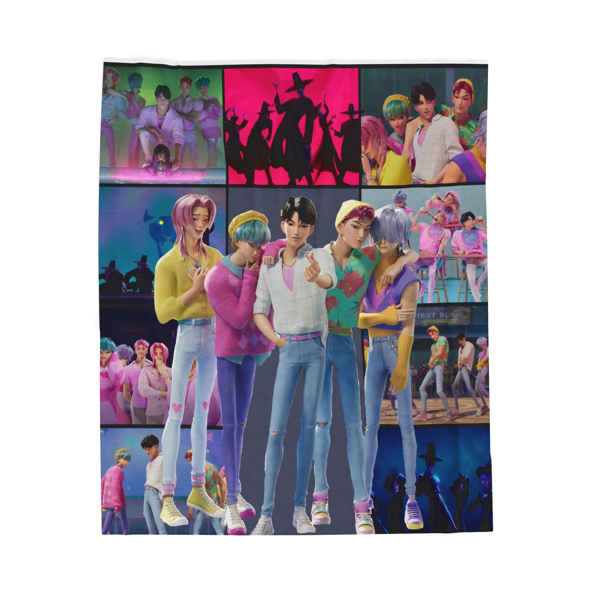 K-Pop Idol Group Velveteen Plush Blanket — Colorful Fan Throw