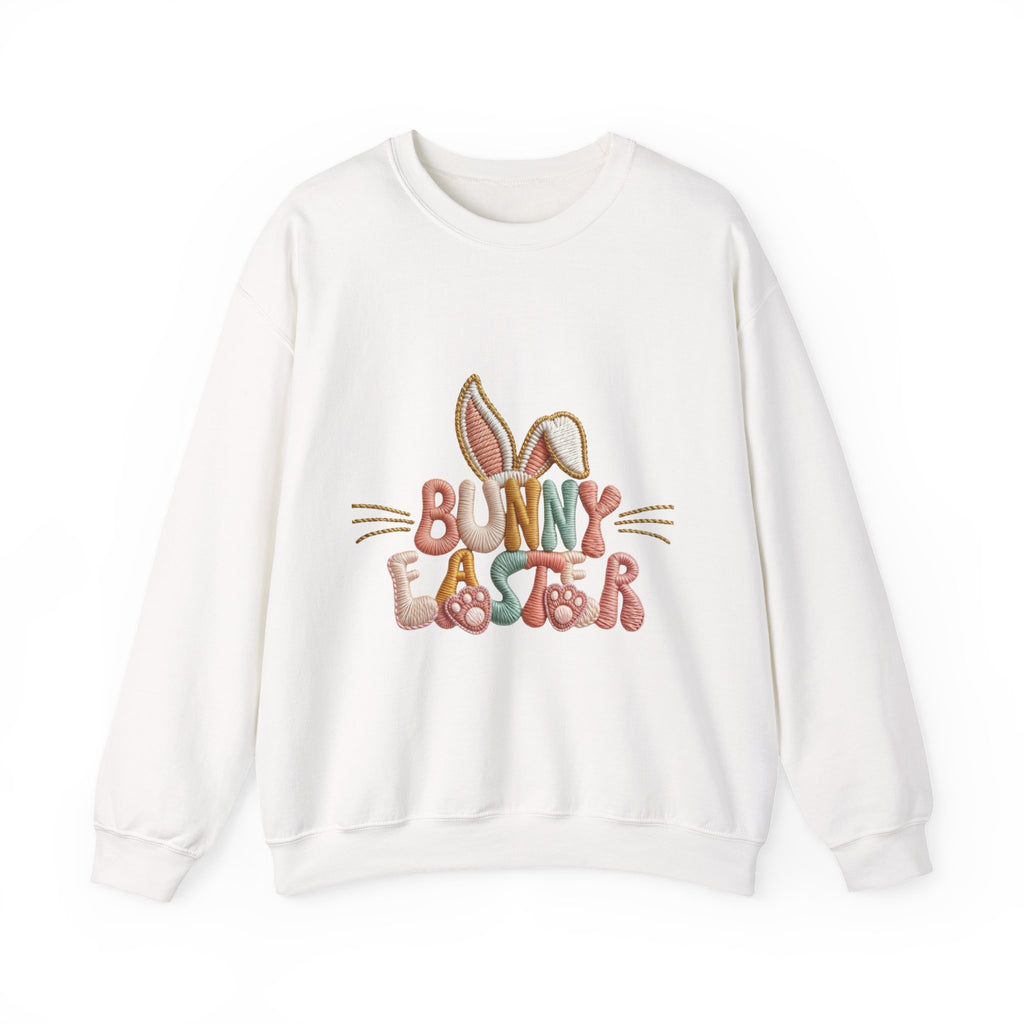 Easter Bunny Crewneck Sweatshirt — 'Bunny Easter' Pastel Holiday Pullover