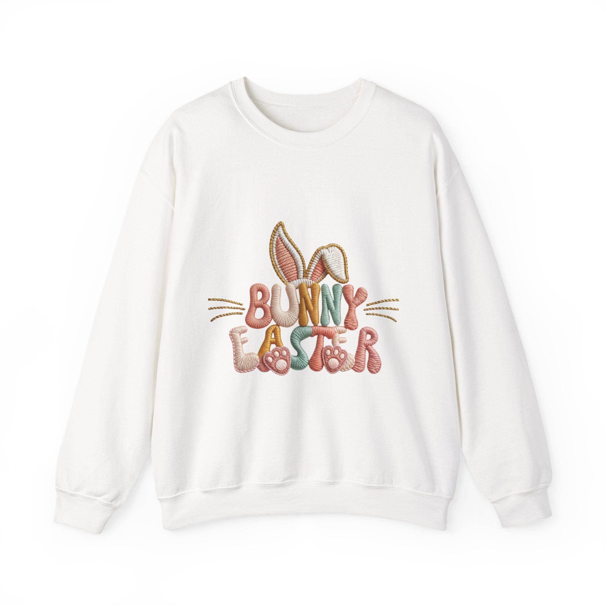 Easter Bunny Crewneck Sweatshirt — 'Bunny Easter' Pastel Holiday Pullover