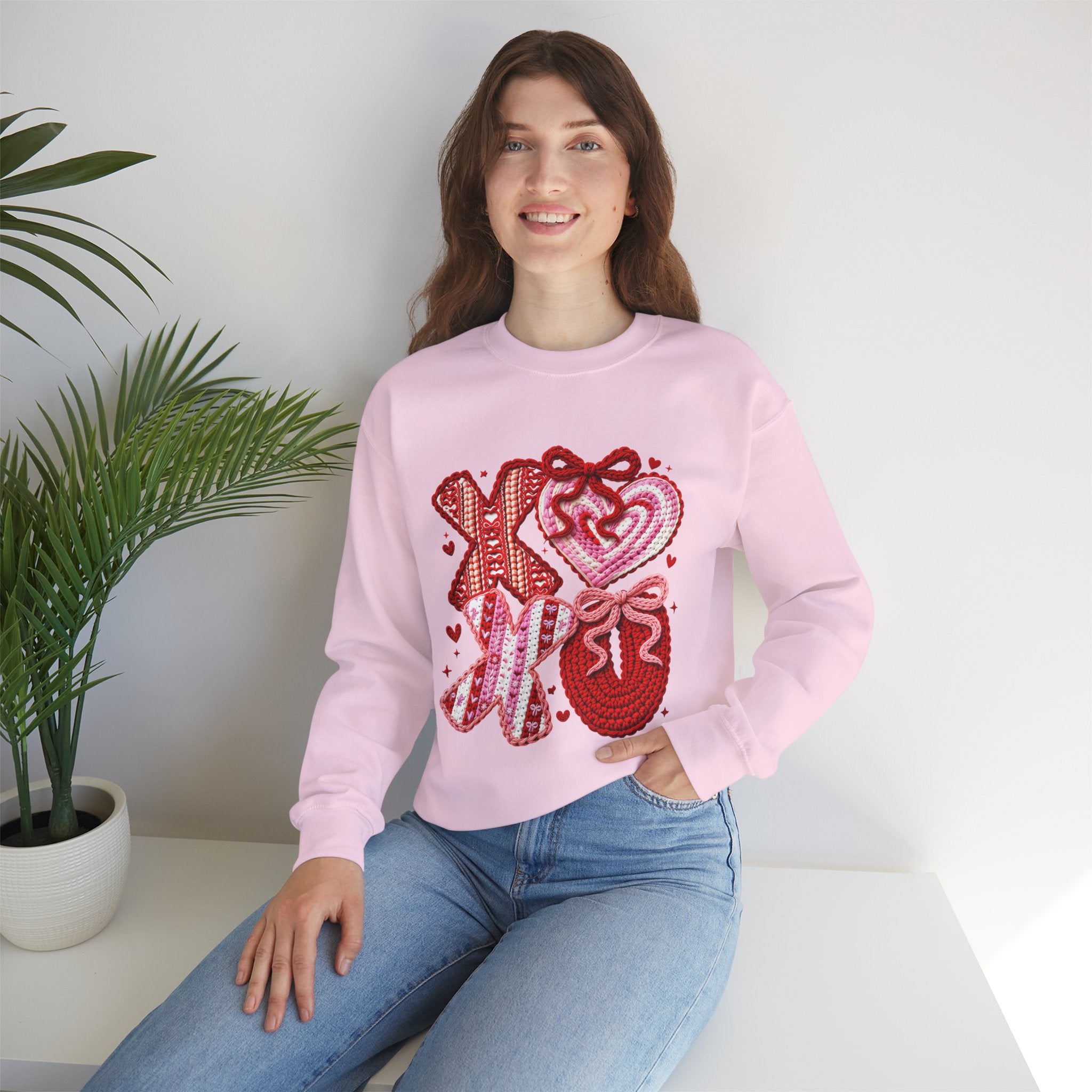 Valentine XOXO Hearts Crewneck Sweatshirt