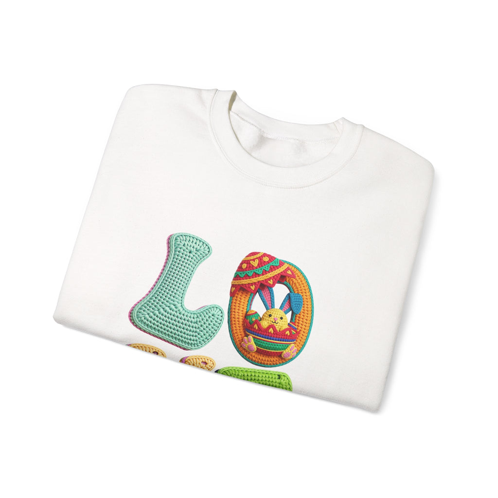 LOVE Colorful Crochet Letters Crewneck Sweatshirt