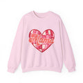 Mama Heart Crewneck Sweatshirt — Pink Patchwork Love Graphic