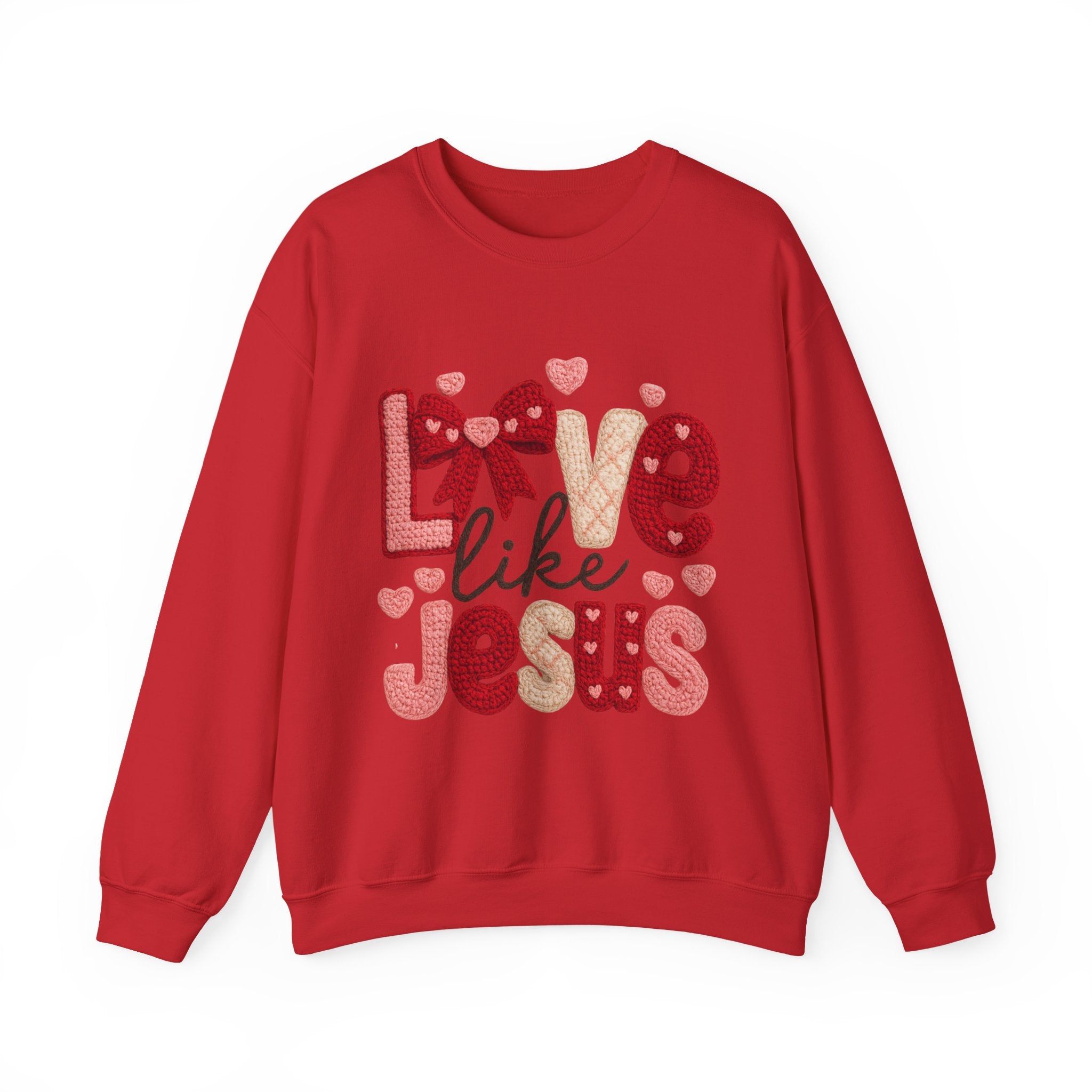 Crewneck Sweatshirt — "Love Like Jesus" Valentine Christian Graphic