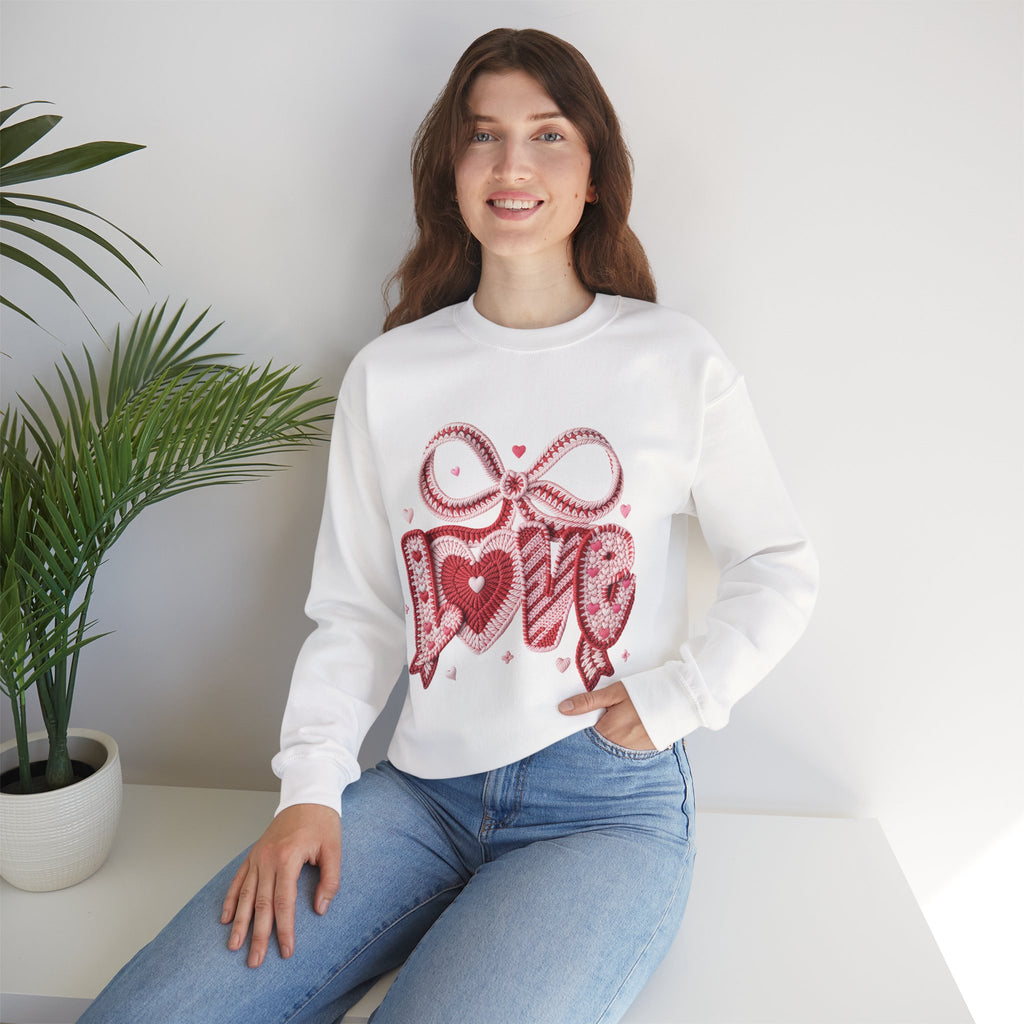 Valentine Ribbon Heart Sweatshirt