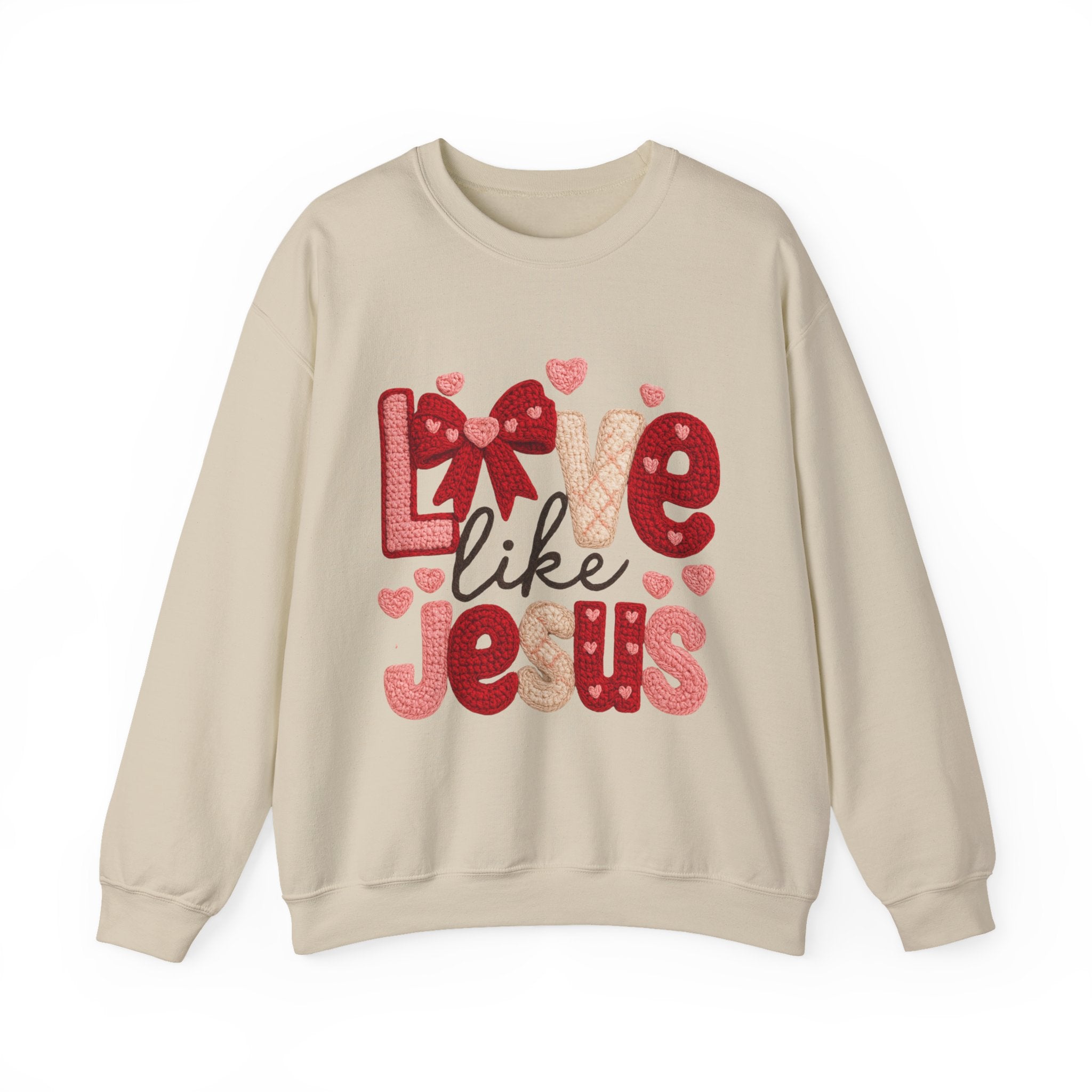 Crewneck Sweatshirt — "Love Like Jesus" Valentine Christian Graphic