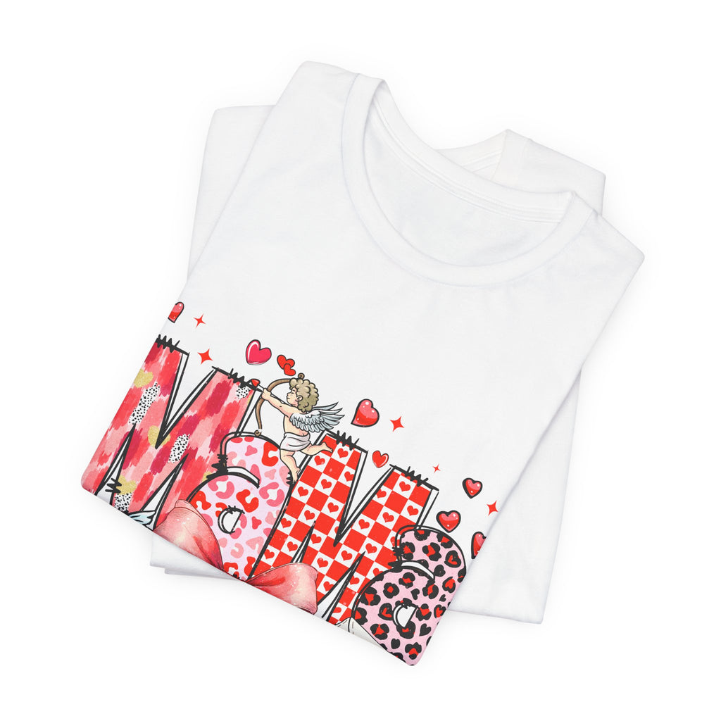 Mama Valentine Tee — Floral & Leopard Heart Mom Shirt with Gift Bow