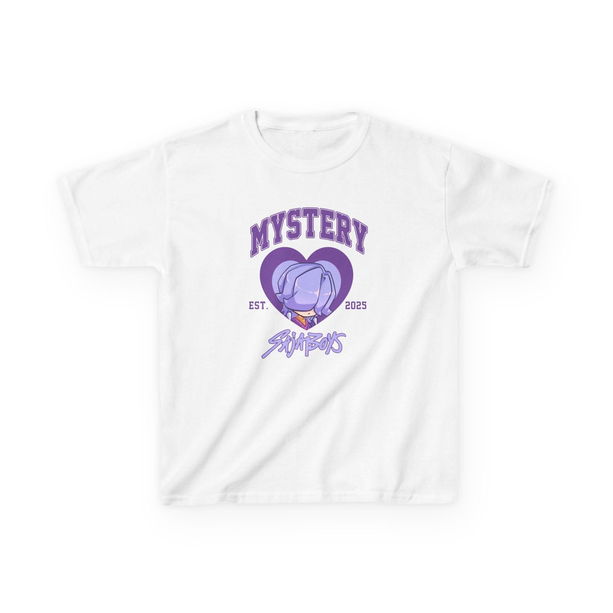 Mystery Ramona Kids T-Shirt — Cute Purple Heart Animated Girl Graphic