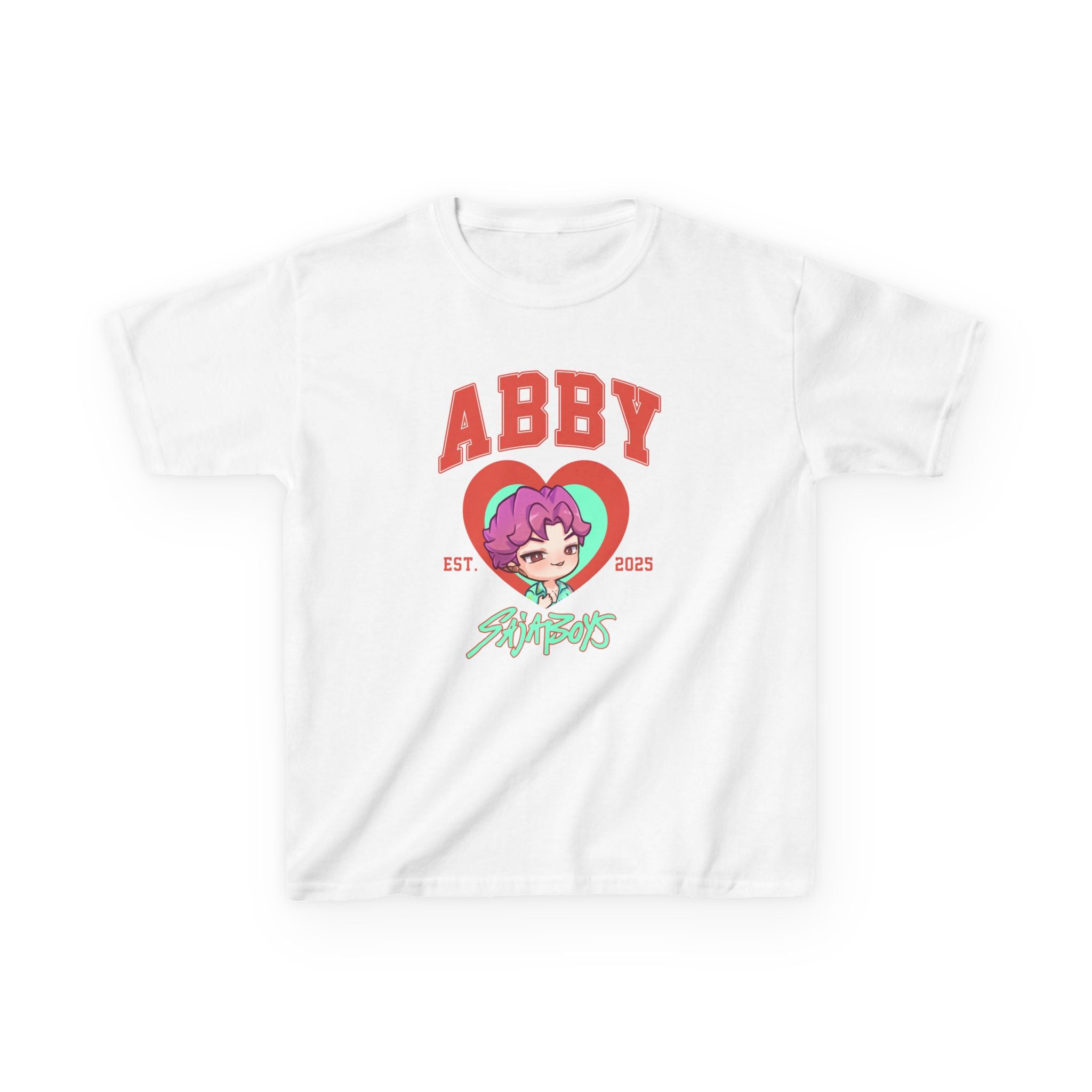 Kids Tee — "Abby" Cute Heart Cartoon Graphic Kids T-Shirt (Est. 2023)