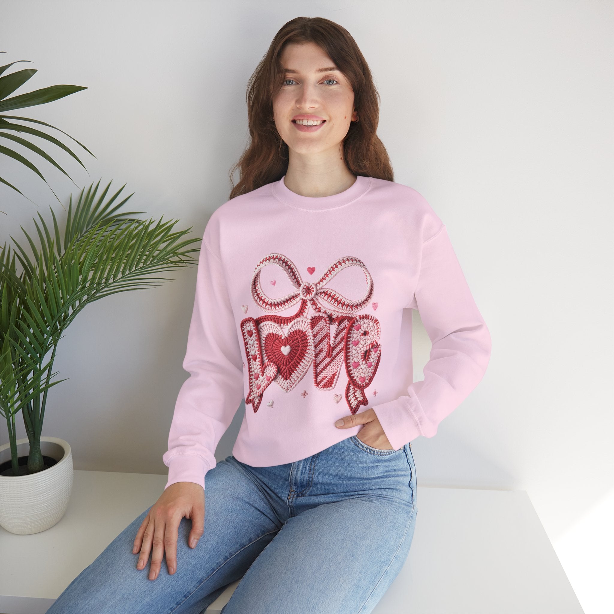 Valentine Ribbon Heart Sweatshirt