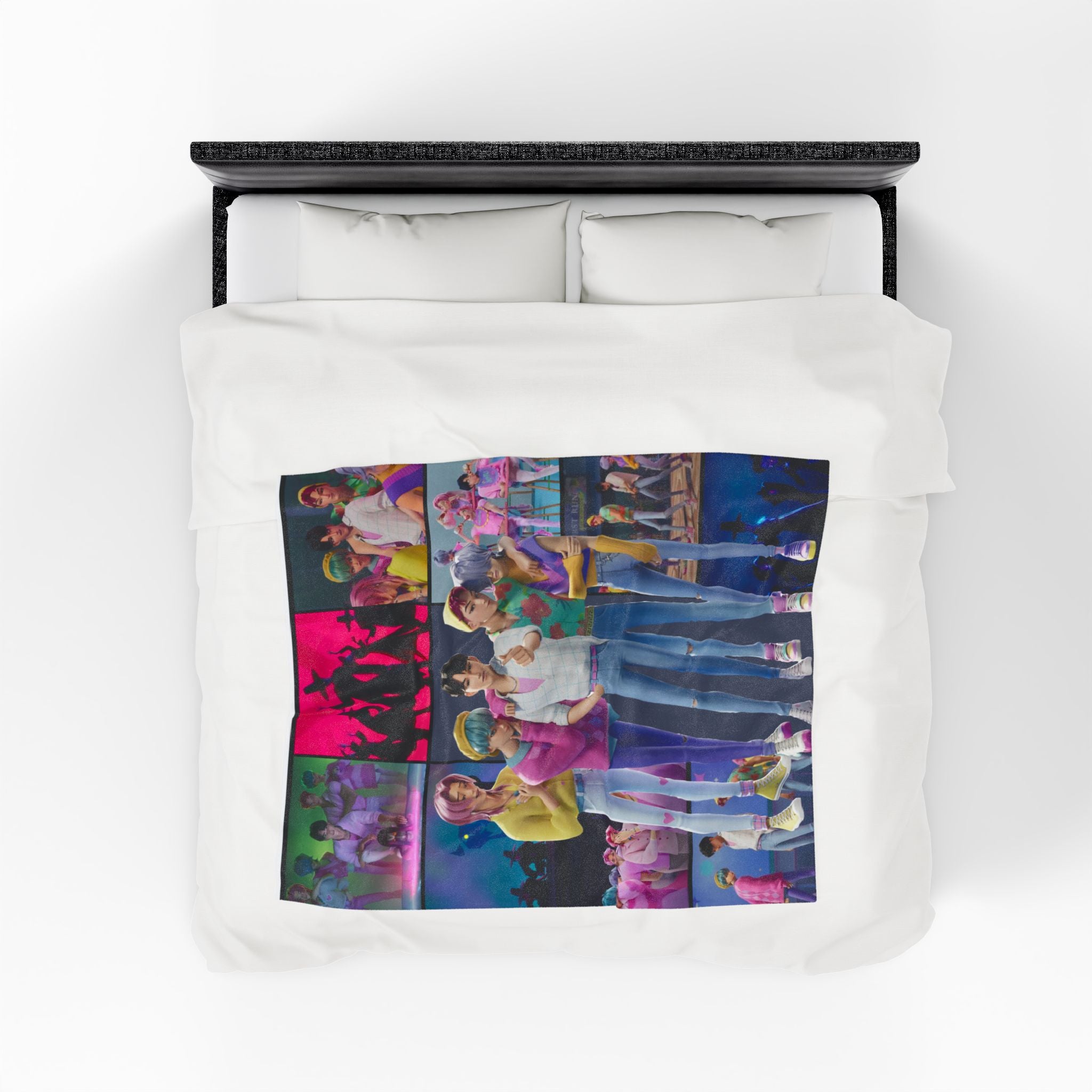 K-Pop Idol Group Velveteen Plush Blanket — Colorful Fan Throw