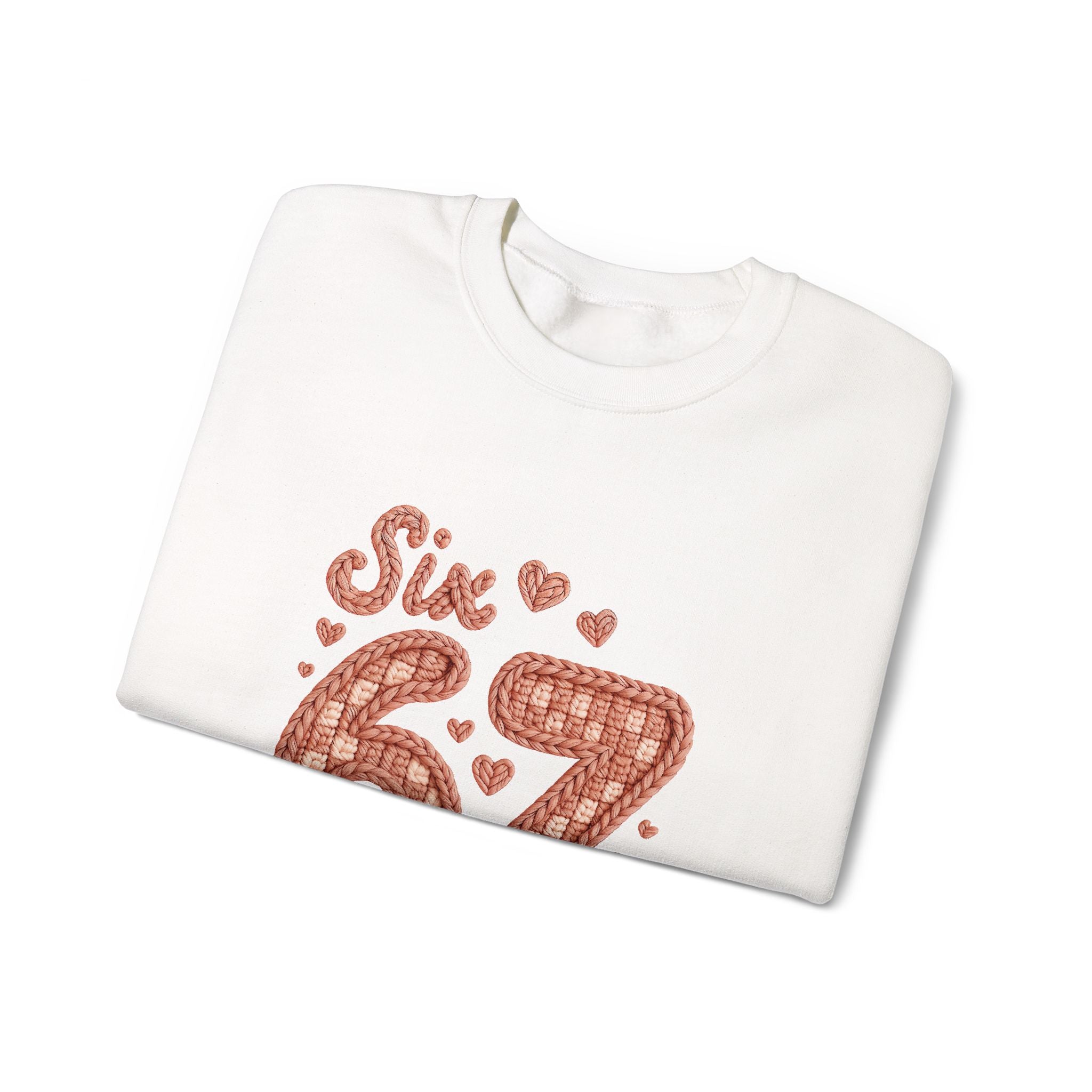 Crewneck Sweatshirt "Six Seven 67" Retro Plaid Hearts