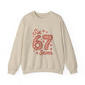 Crewneck Sweatshirt "Six Seven 67" Retro Plaid Hearts