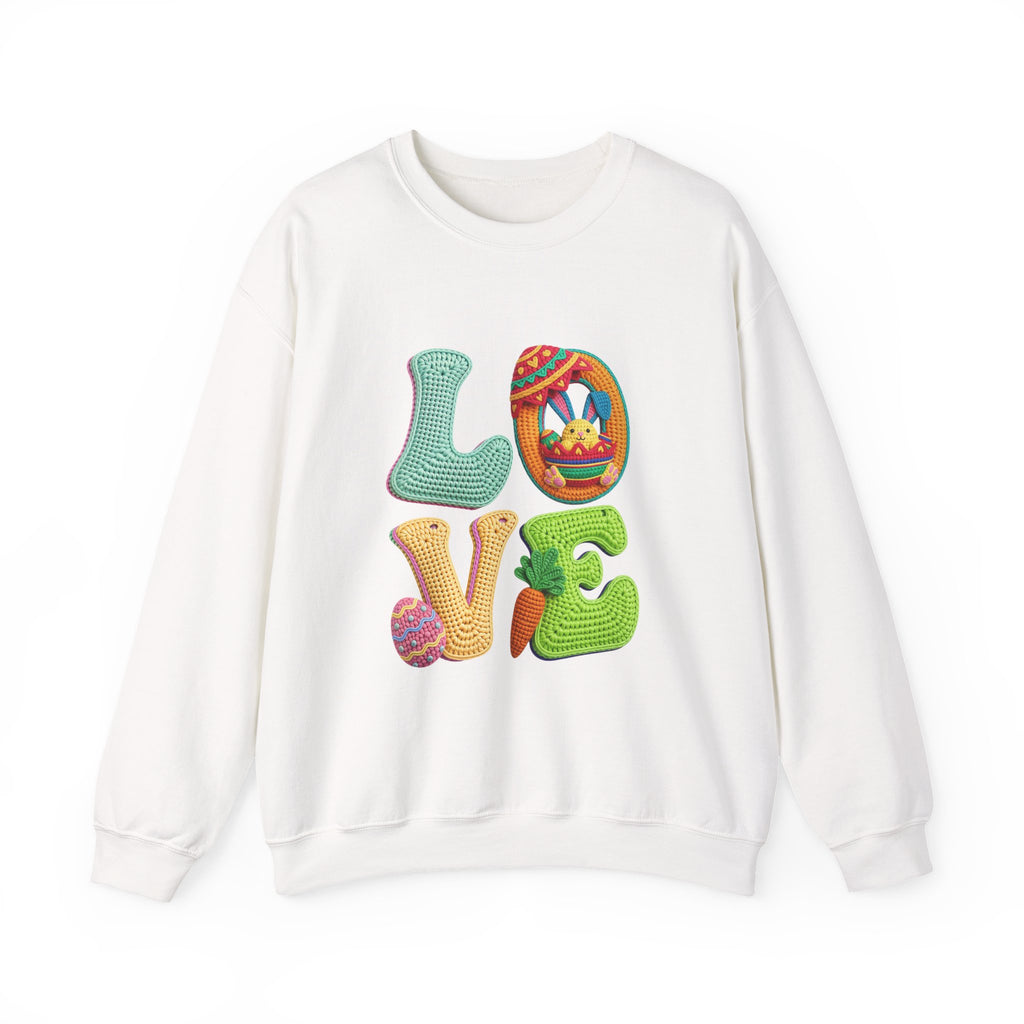 LOVE Colorful Crochet Letters Crewneck Sweatshirt