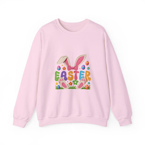Easter Bunny Graphic Sweatshirt – Colorful 'EASTER' Spring Holiday Crewneck