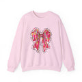 Bow Graphic Sweatshirt — Pink Floral Ribbon Design